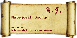 Matejcsik György névjegykártya