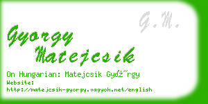 gyorgy matejcsik business card